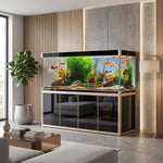 Aqua Dream Fish Tank 220 Gallon Tempered Glass Aquarium Black and Gold