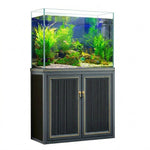 50 Gallon Aquarium with Cabinet Stand | Modern Glass Fish Tank - Dark Grey
