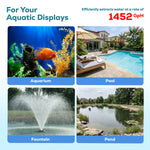 Aqua Dream 1452 GPH Bottom Suction Water Pump - 125W Energy Efficient, Low-Suction